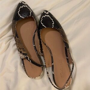 Madewell The Margot slingback flat in snake print women's size 6